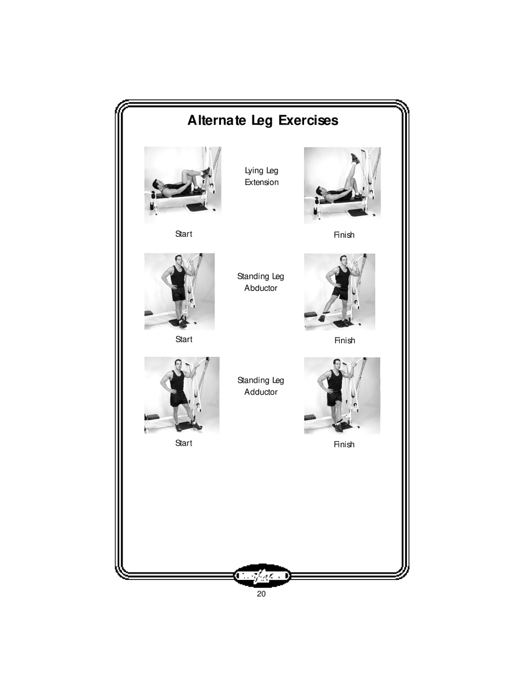 Stamina Products LT-2000 manual Alternate Leg Exercises 