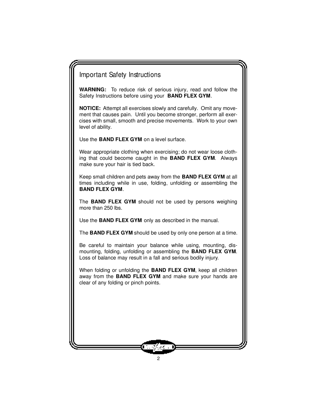 Stamina Products LT-2000 manual Important Safety Instructions 