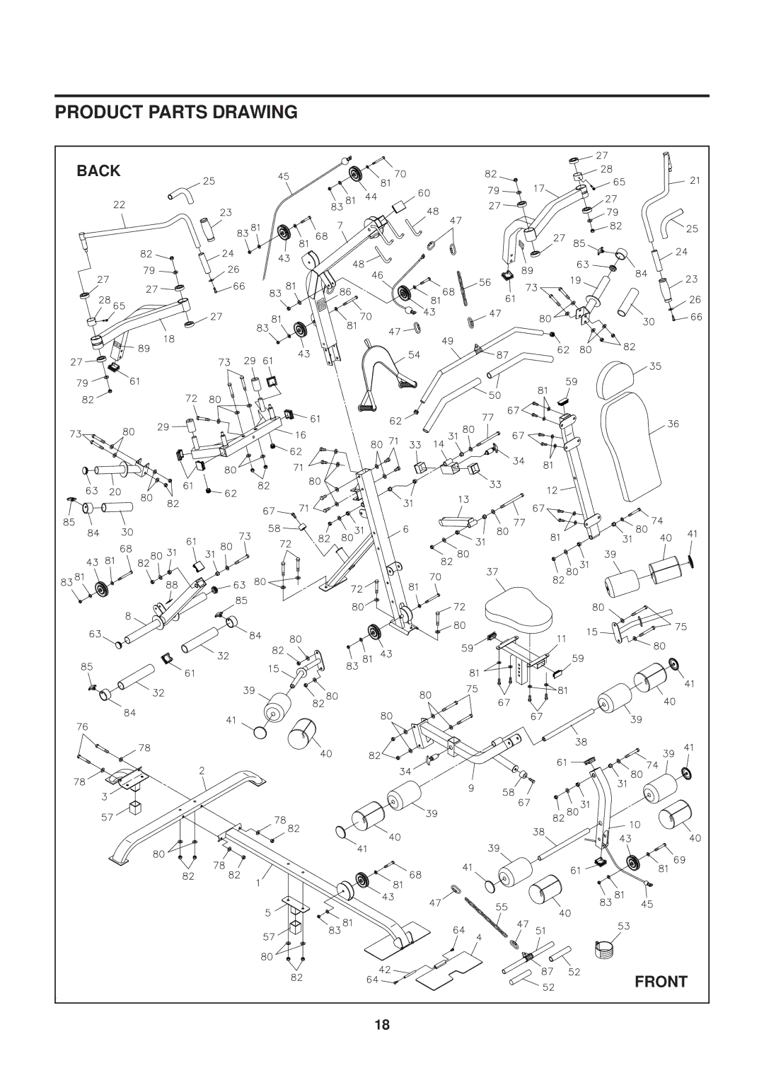 Stamina Products VG1500 owner manual Product Parts Drawing 