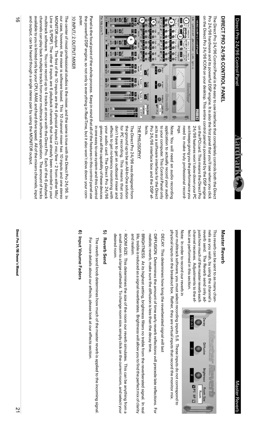 Standard Horizon specifications Direct Pro 24/96 Control Panel, Direct PRO 24/96 Control Panel, Master Reverb 