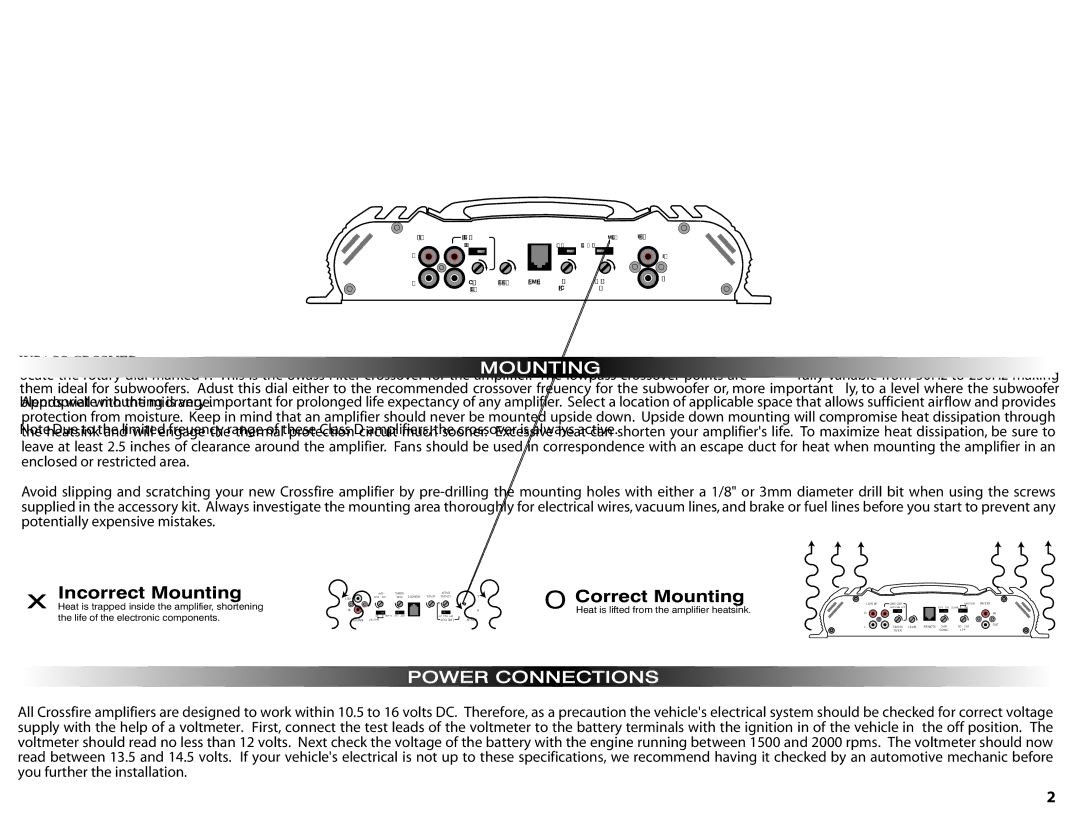 Standard Horizon BMF1000D Peamp Features, Lowpass Crossover, Subsonic Filter, Remote Level Control, Line Level Outputs 