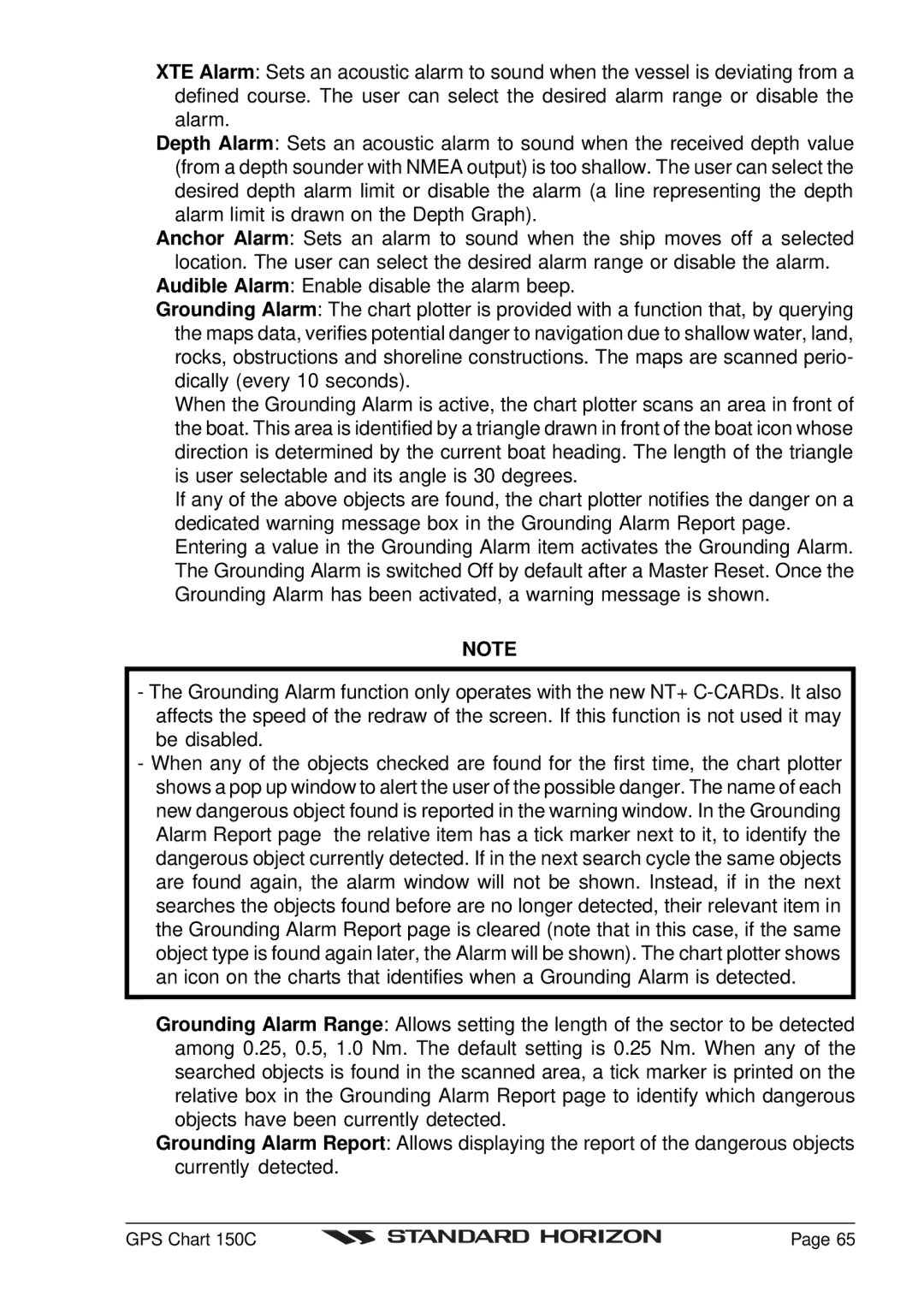 Standard Horizon CP150C owner manual GPS Chart 150C 