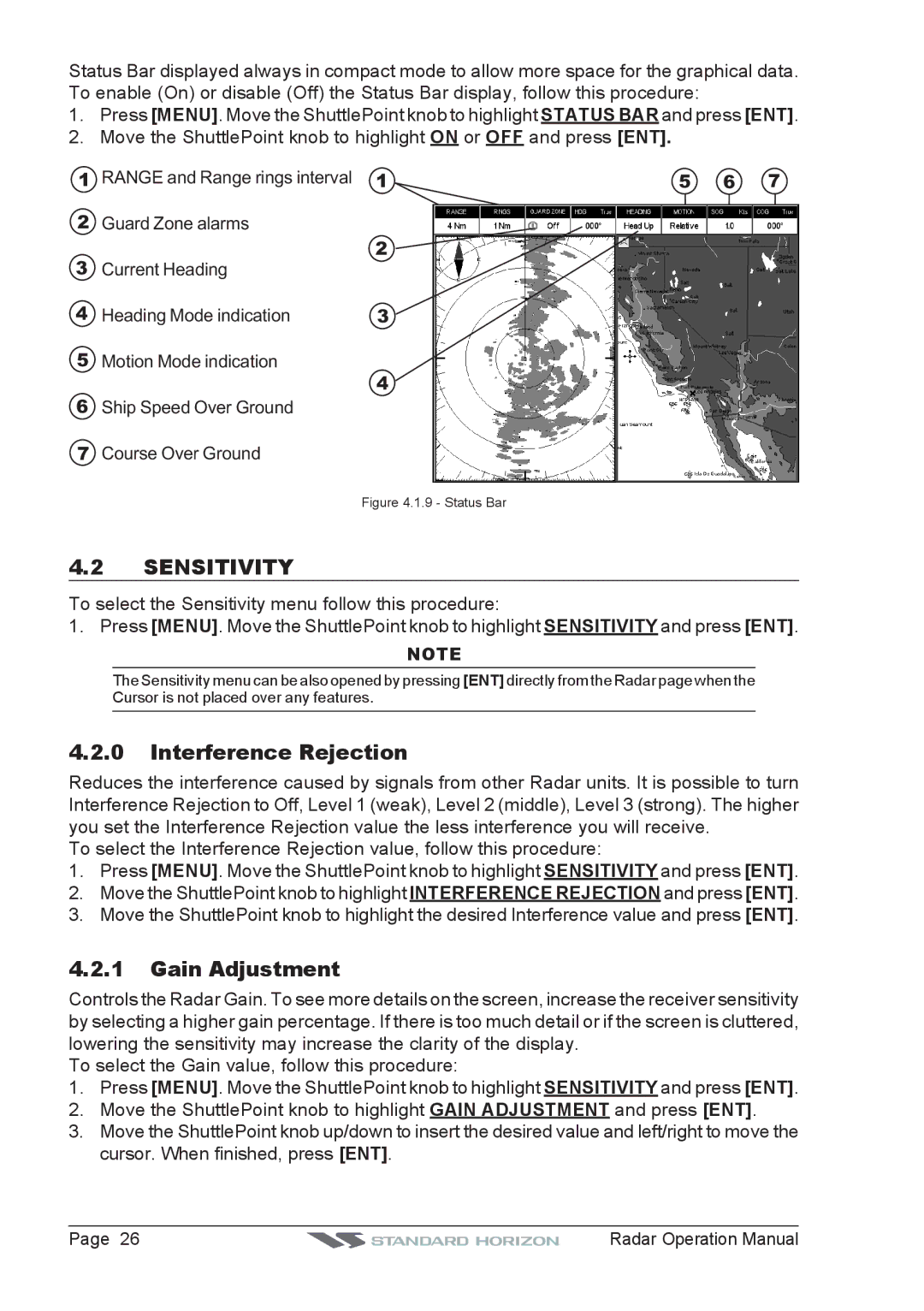 Standard Horizon CP300, CP500, CPV550, CP180I operation manual Sensitivity, Interference Rejection, Gain Adjustment 