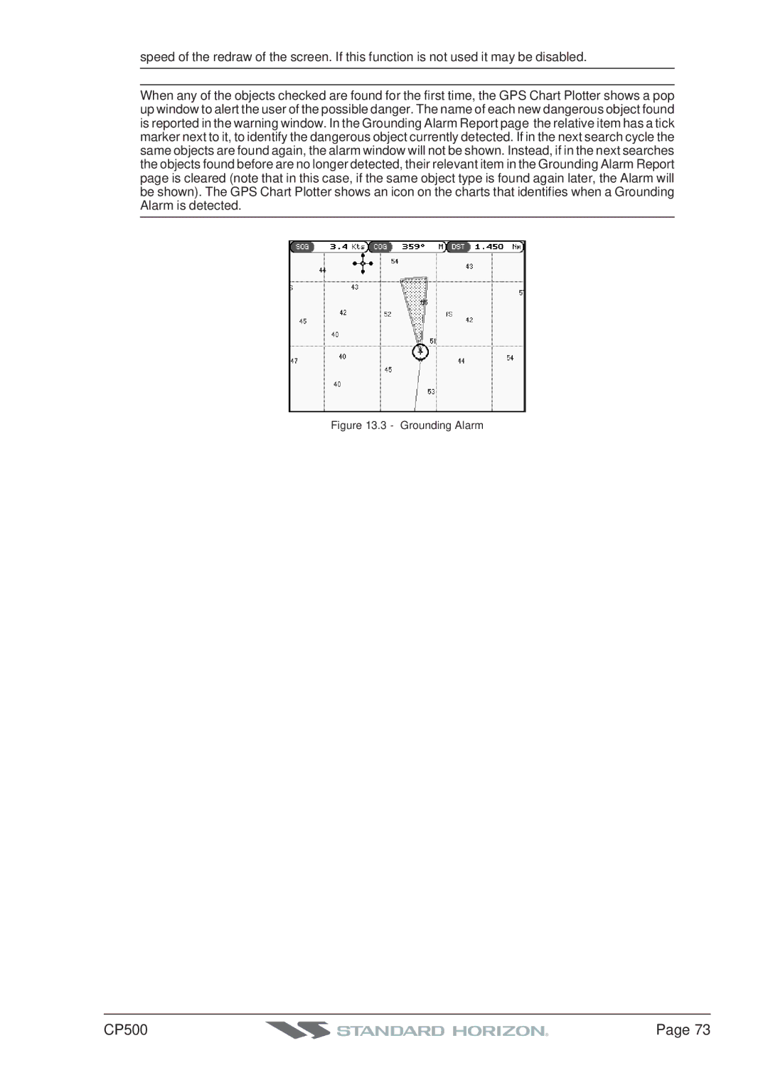 Standard Horizon CP500 owner manual Grounding Alarm 