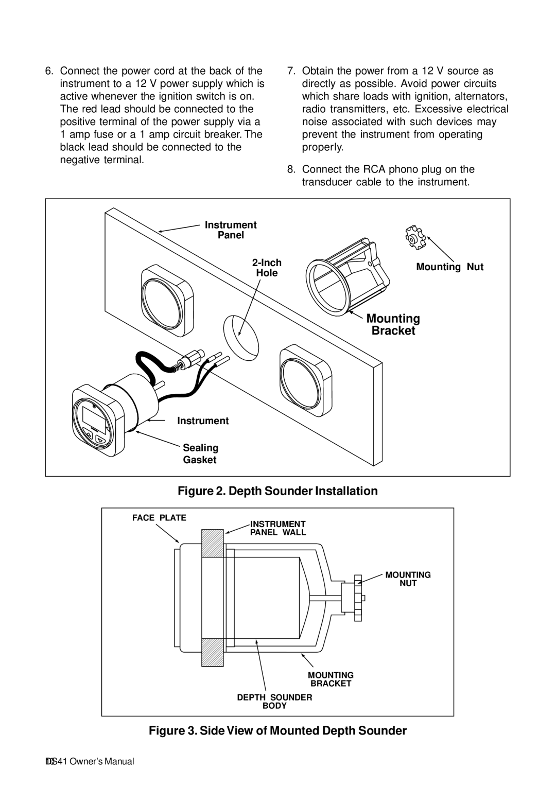 Standard Horizon DS41 owner manual Mounting, Bracket 