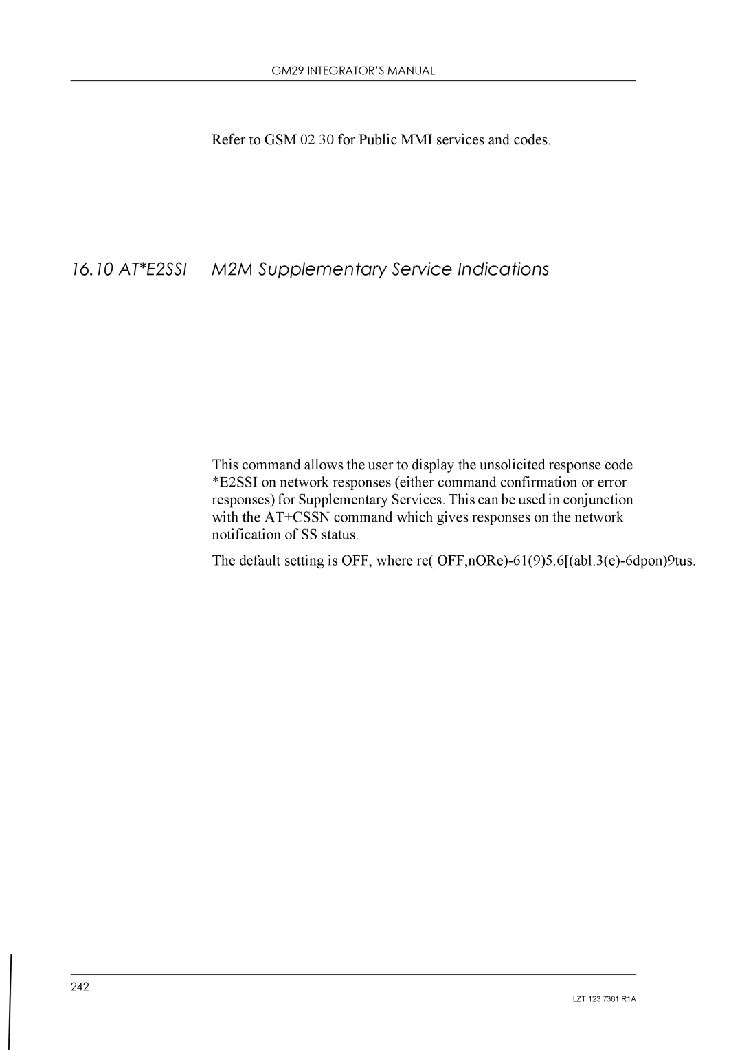 Standard Horizon GM29 manual 16.10 AT*E2SSI M2M Supplementary Service Indications 