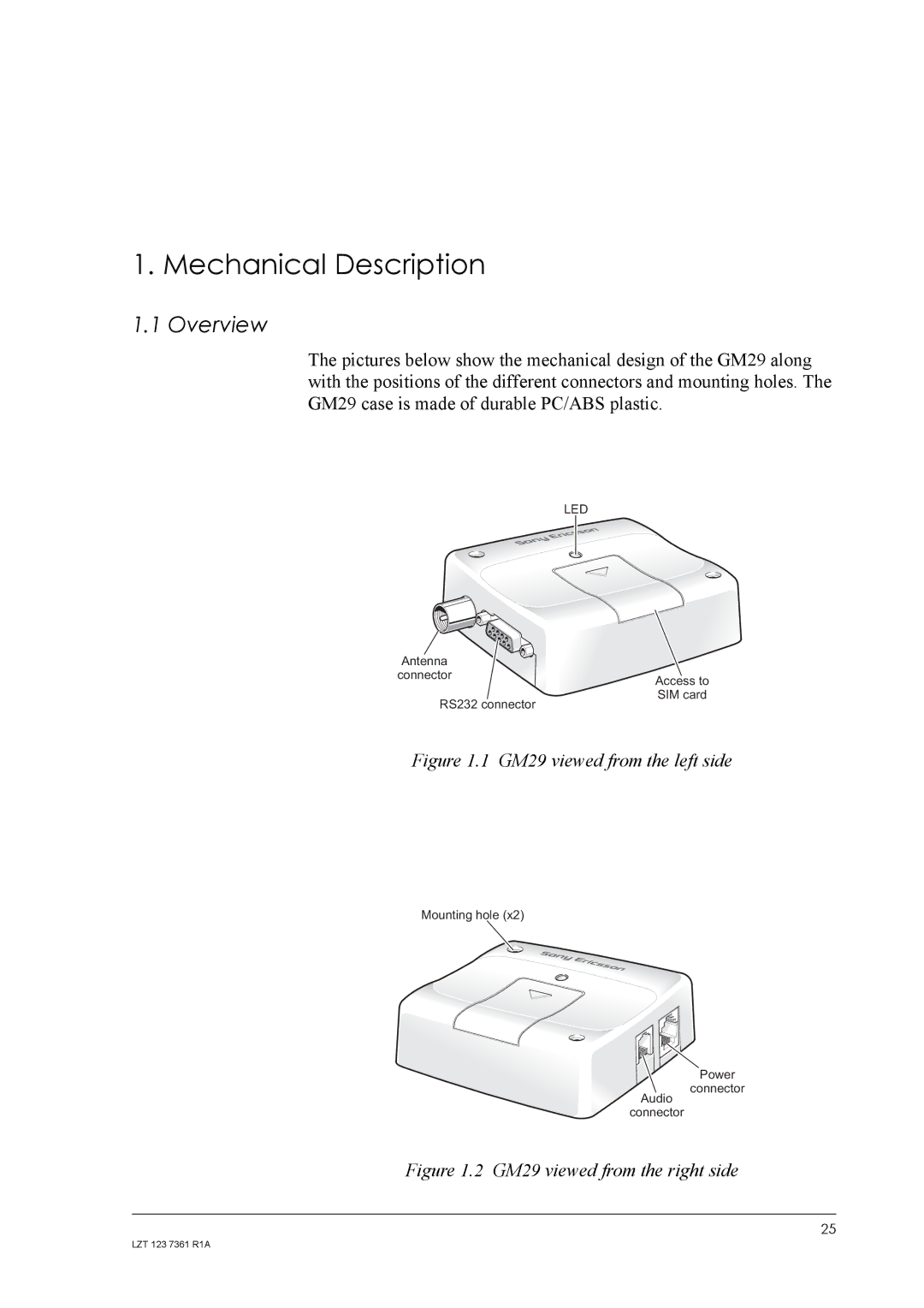 Standard Horizon GM29 manual Mechanical Description, Overview 