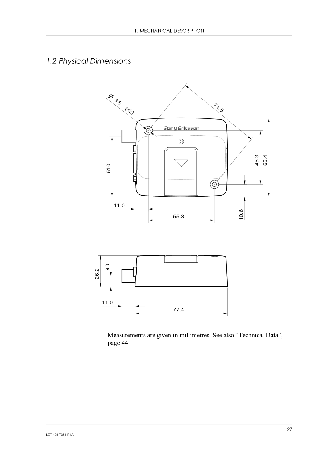 Standard Horizon GM29 manual Physical Dimensions 