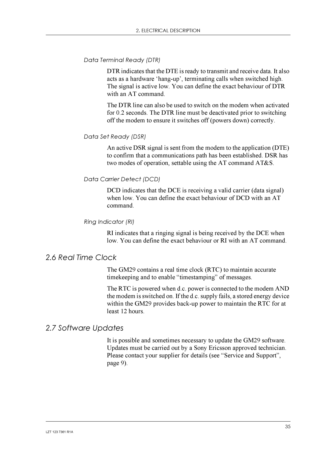 Standard Horizon GM29 manual Real Time Clock, Software Updates 