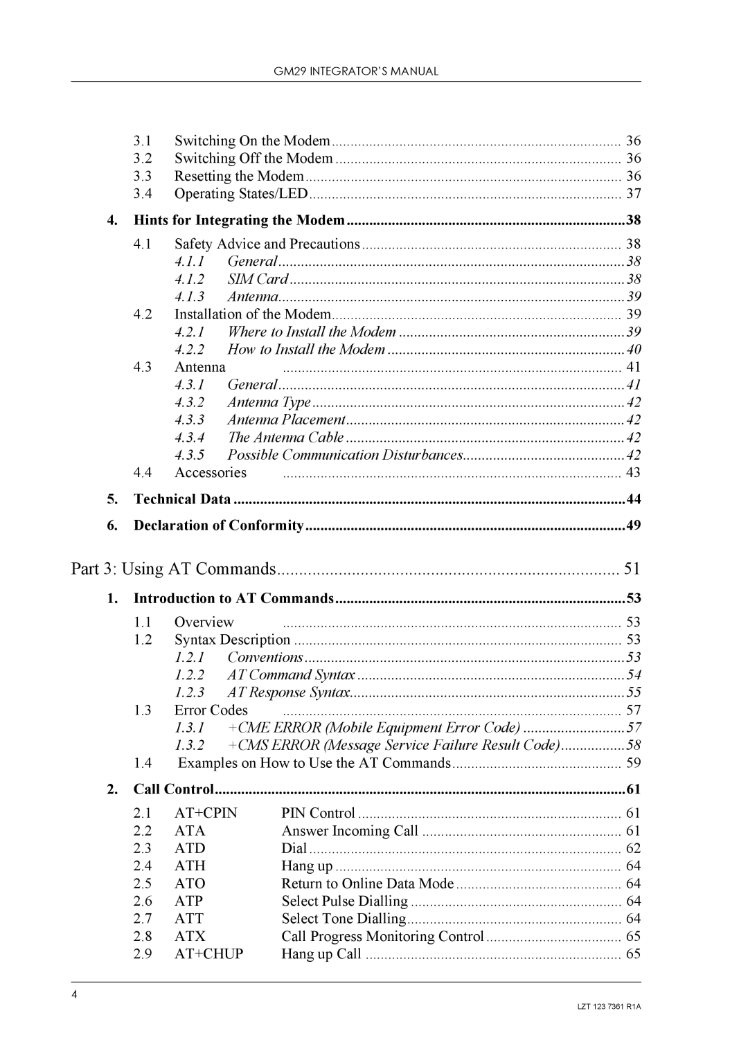 Standard Horizon GM29 manual Part 3 Using AT Commands 