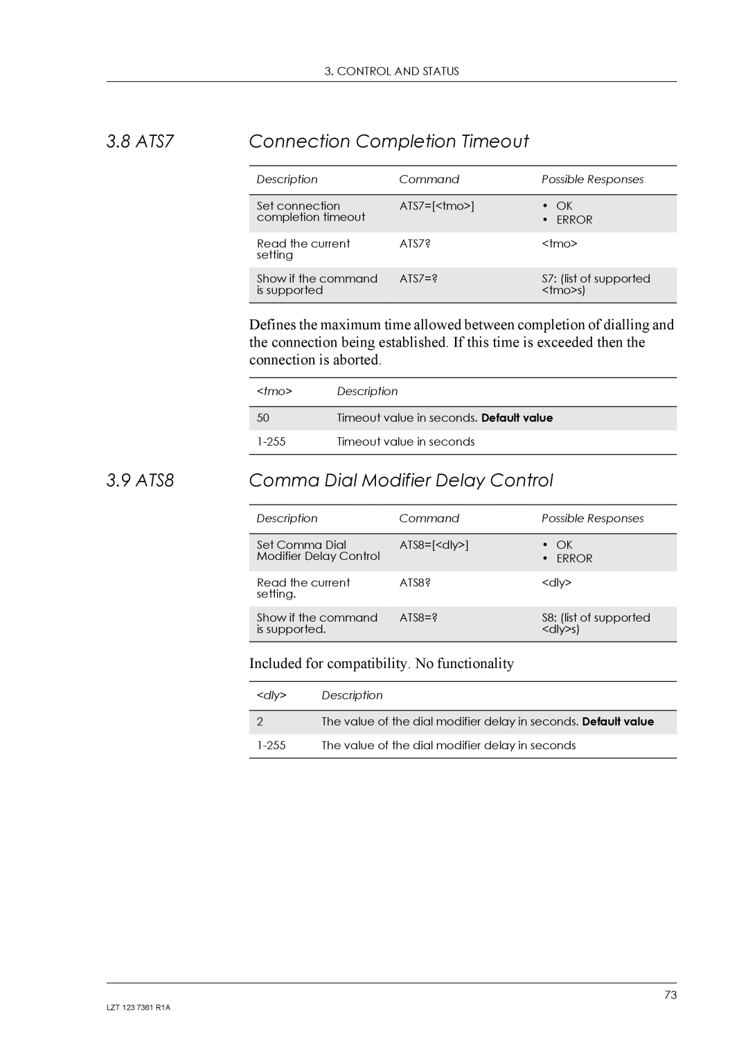 Standard Horizon GM29 manual ATS7 Connection Completion Timeout, ATS8 Comma Dial Modifier Delay Control, ATS7?, ATS8? 