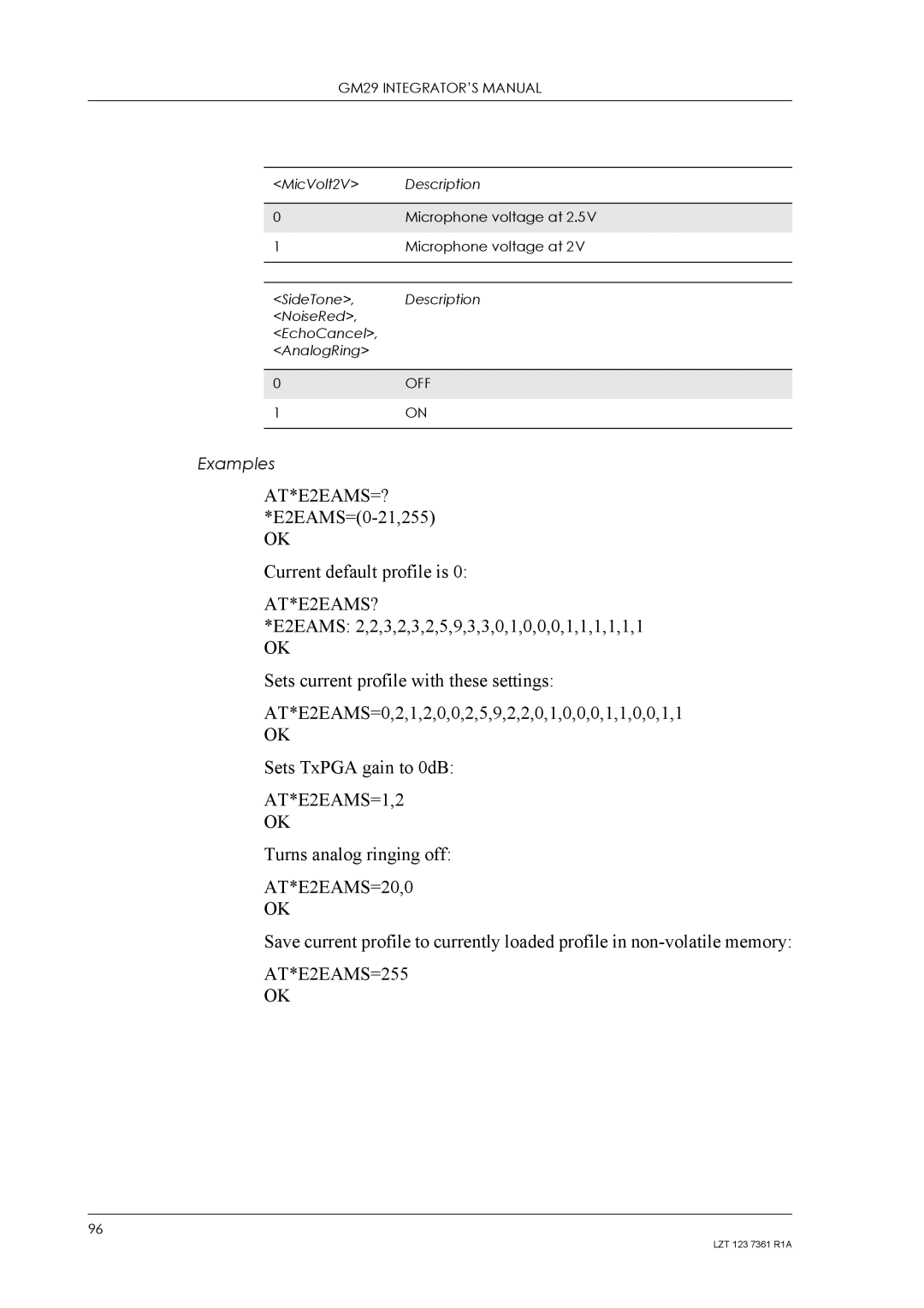 Standard Horizon GM29 manual AT*E2EAMS=255 