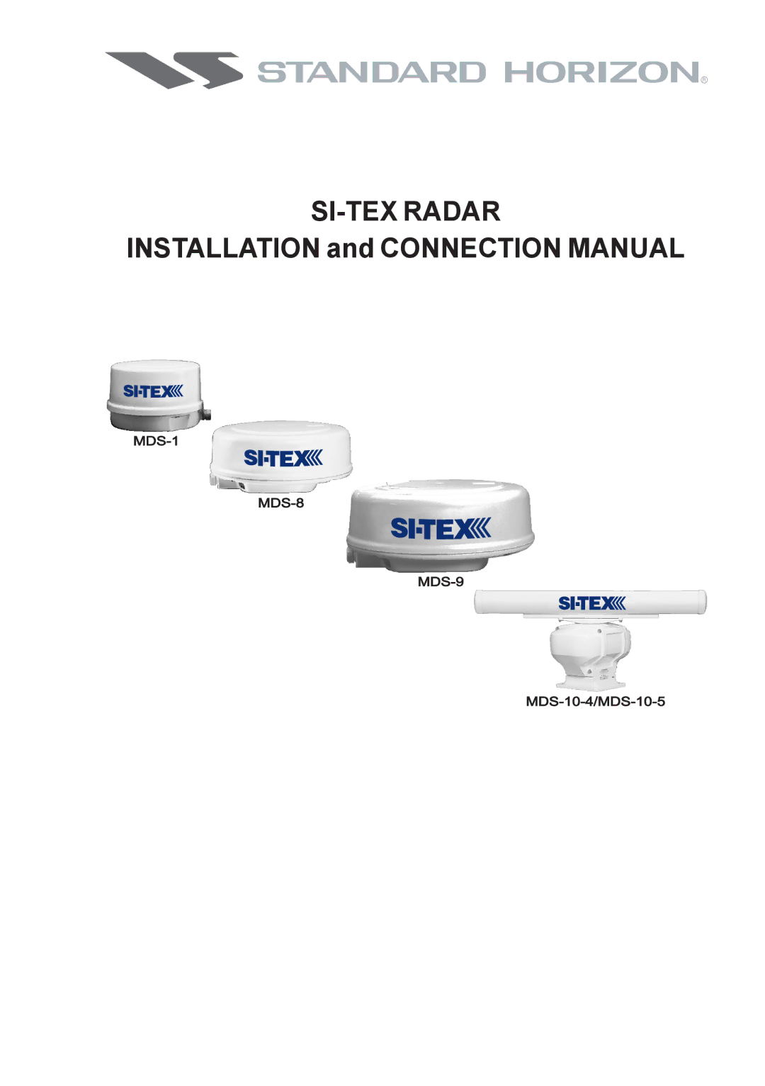 Standard Horizon MDS-9, MDS-8 manual SI-TEX Radar, MDS-10-4/MDS-10-5 