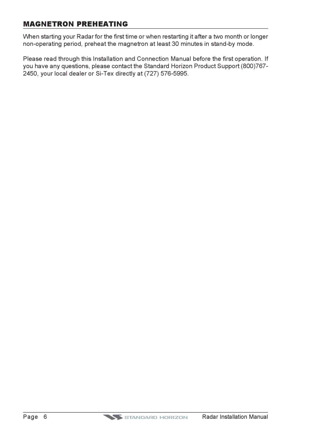 Standard Horizon MDS-10-4, MDS-8, MDS-9, MDS-10-5 manual Magnetron Preheating 