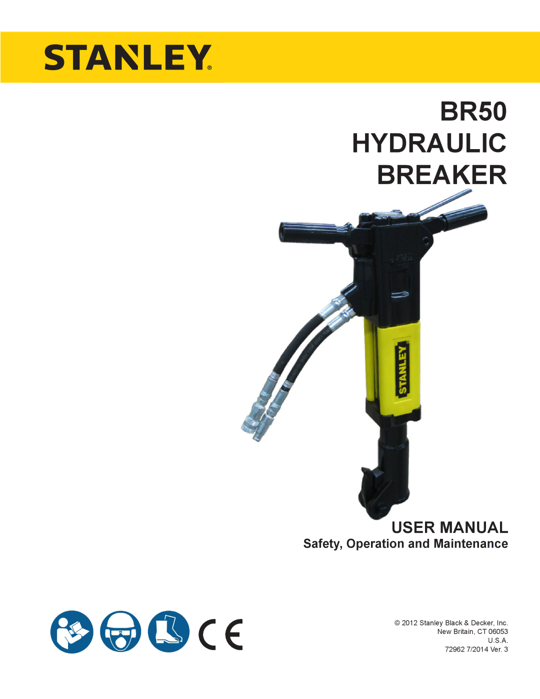 Stanley Black & Decker BR50 user manual Hydraulic Breaker 