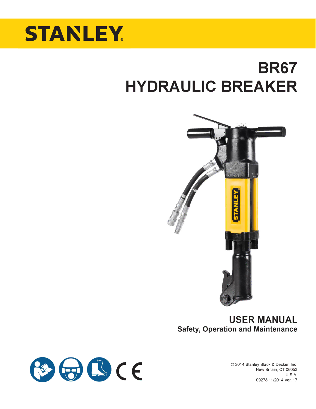 Stanley Black & Decker BR67 manual Hydraulic Breaker 