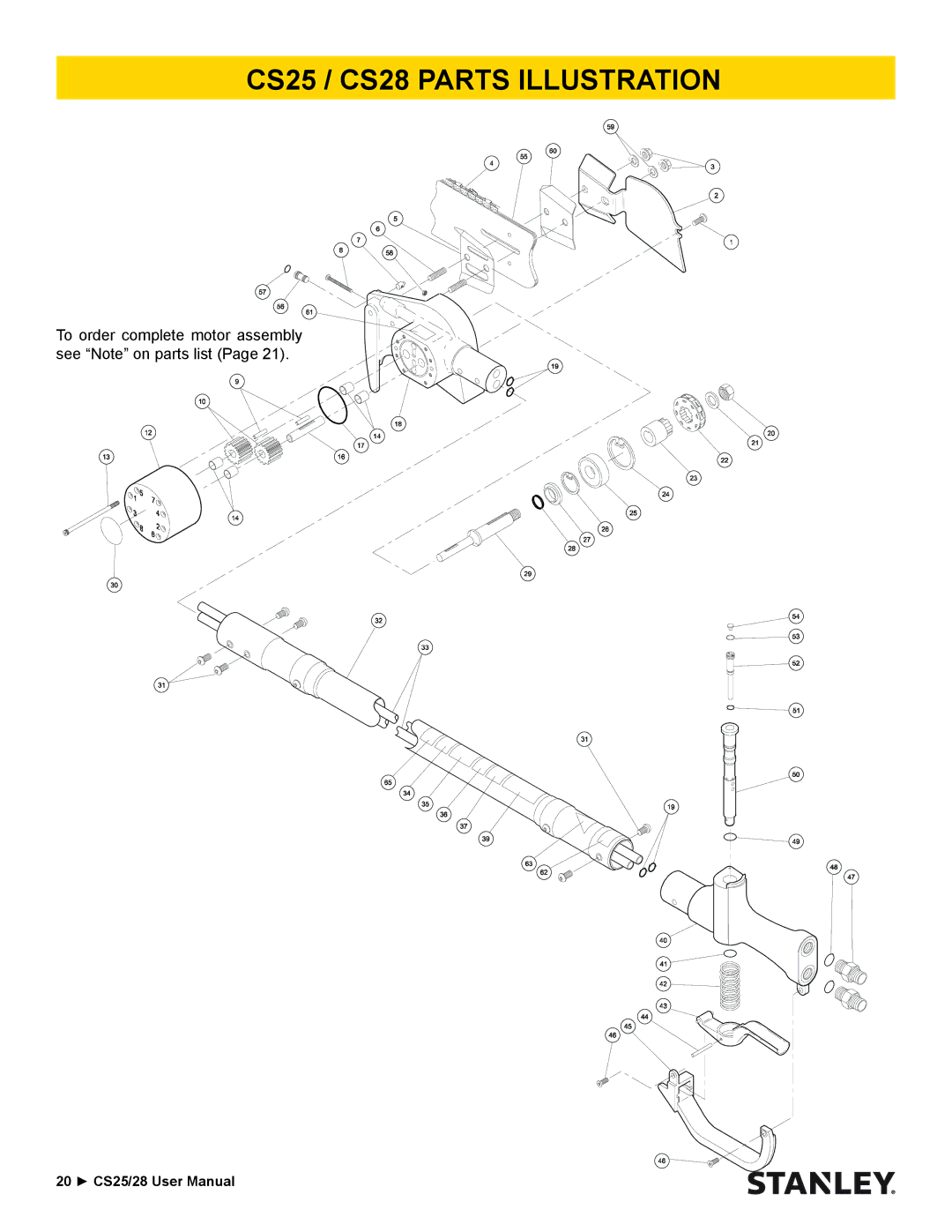 Stanley Black & Decker CS25/28 manual CS25 / CS28 Parts Illustration 