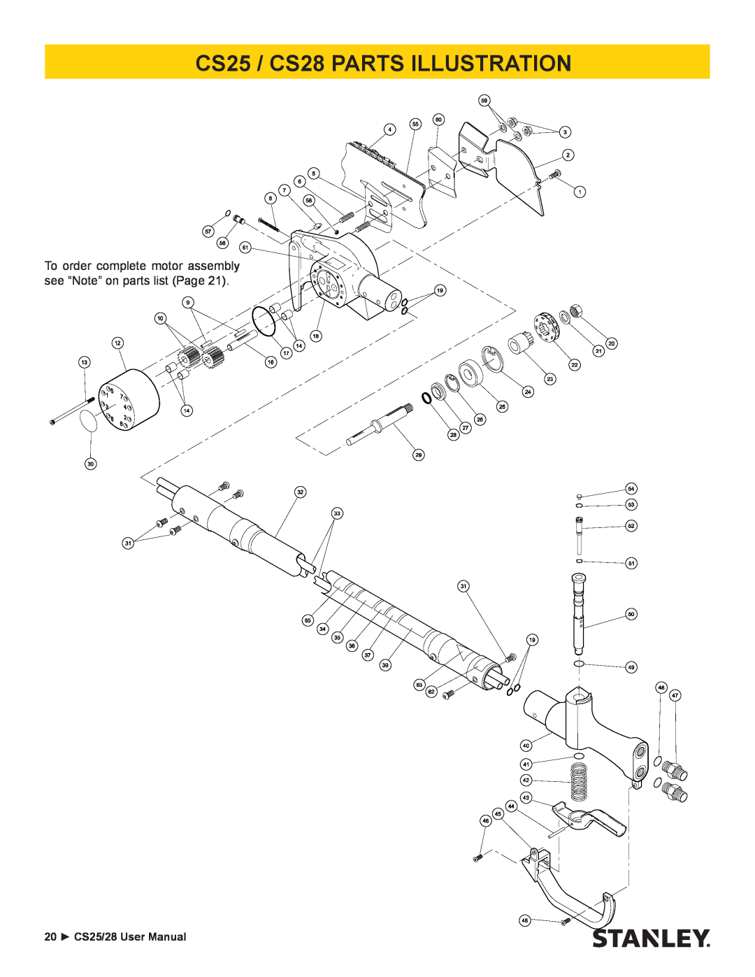 Stanley Black & Decker CS25/28 manual CS25 / CS28 PARTS ILLUSTRATION 