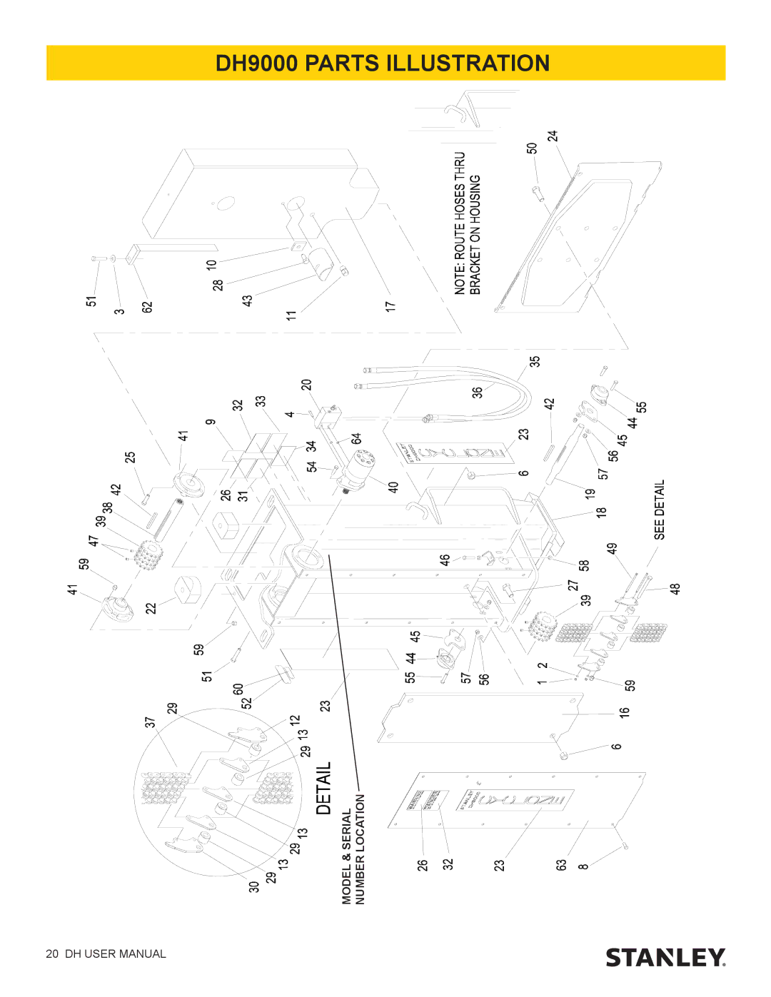 Stanley Black & Decker DH1500, DH3500 user manual DH9000 Parts Illustration 