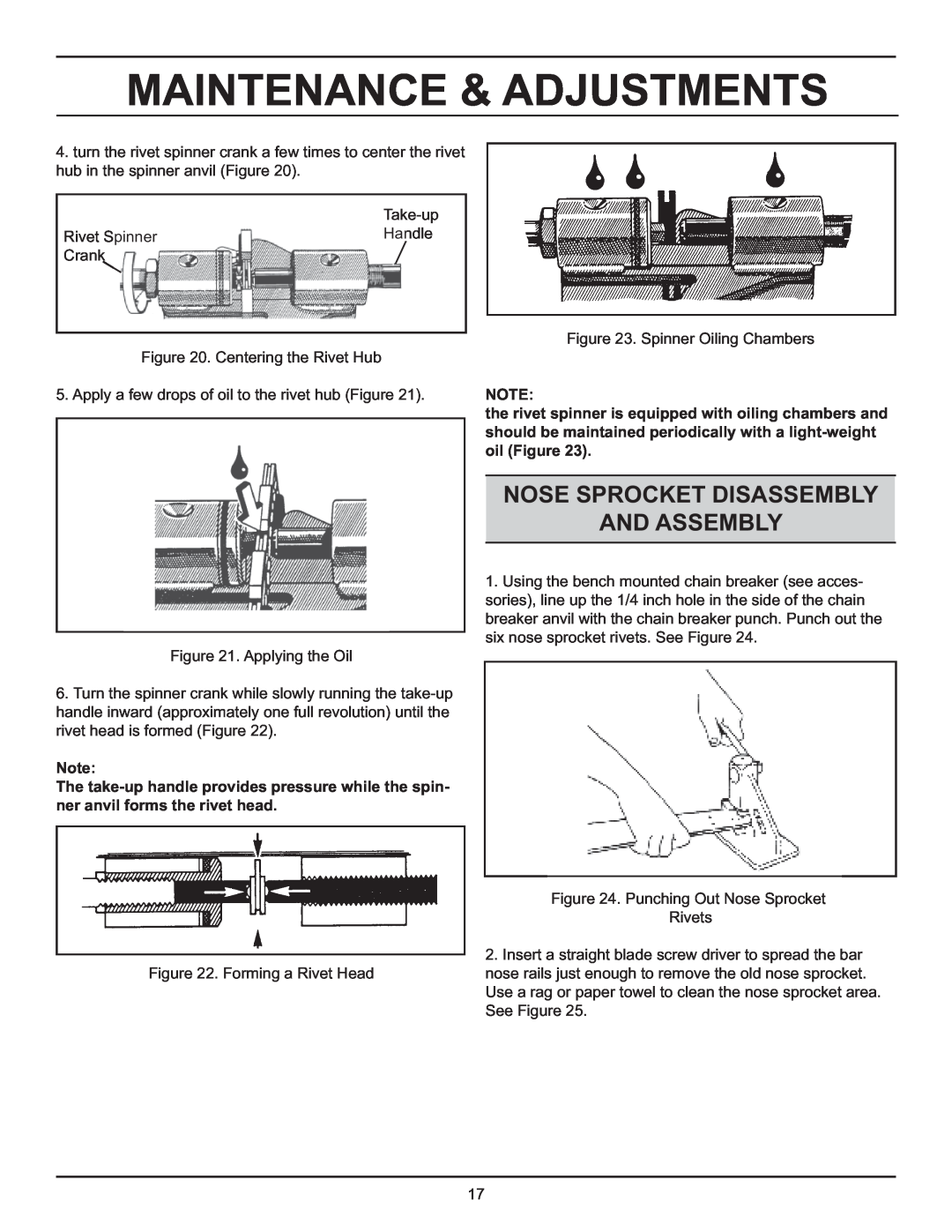 Stanley Black & Decker DS06 manual Nose Sprocket Disassembly And Assembly, Maintenance & Adjustments 