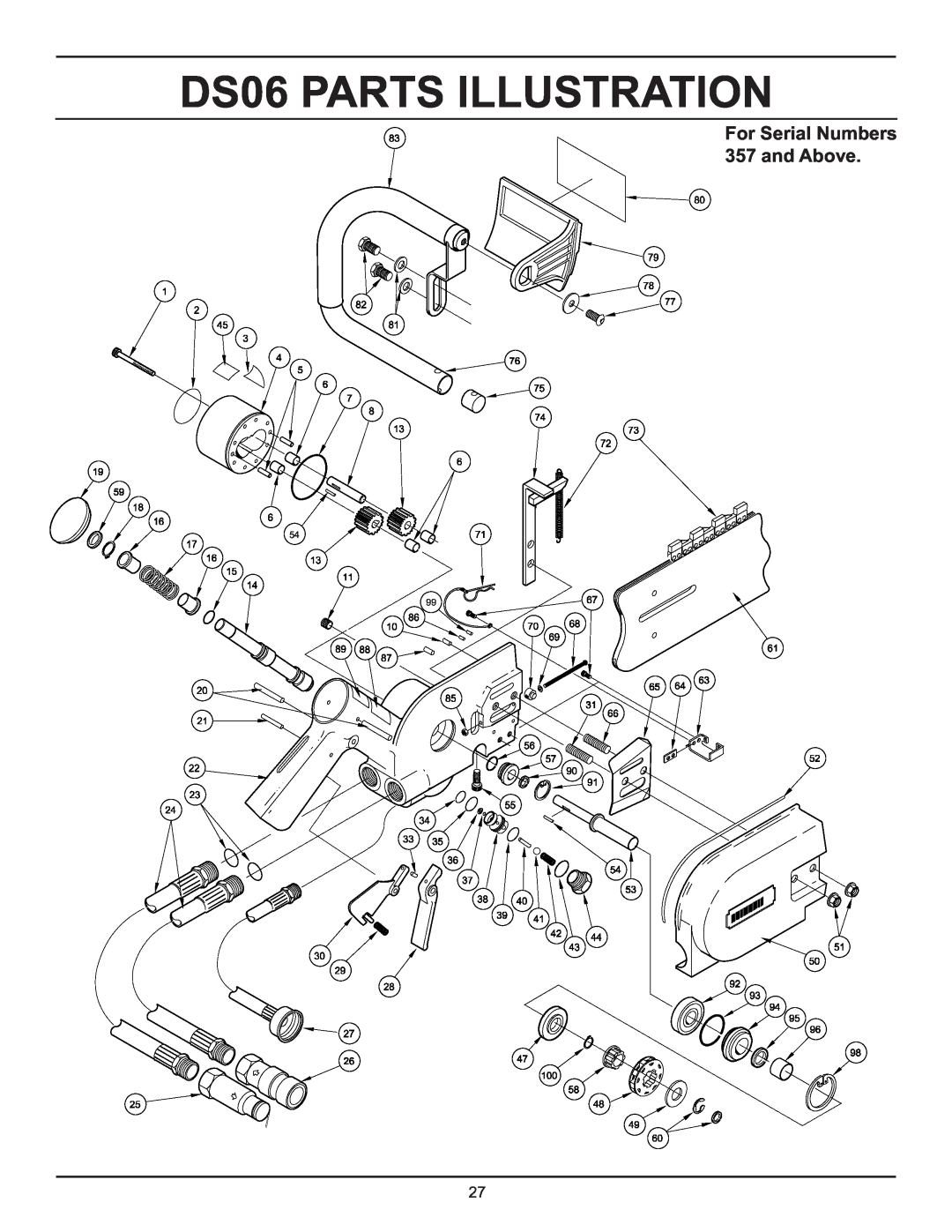 Stanley Black & Decker manual DS06 PARTS ILLUSTRATION, For Serial Numbers 357 and Above 