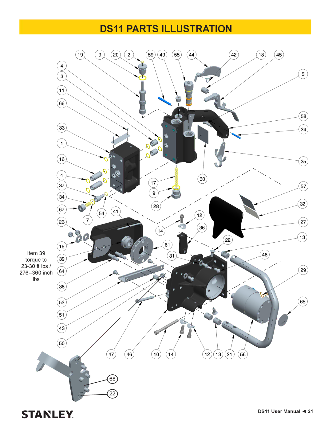 Stanley Black & Decker user manual DS11 Parts Illustration 