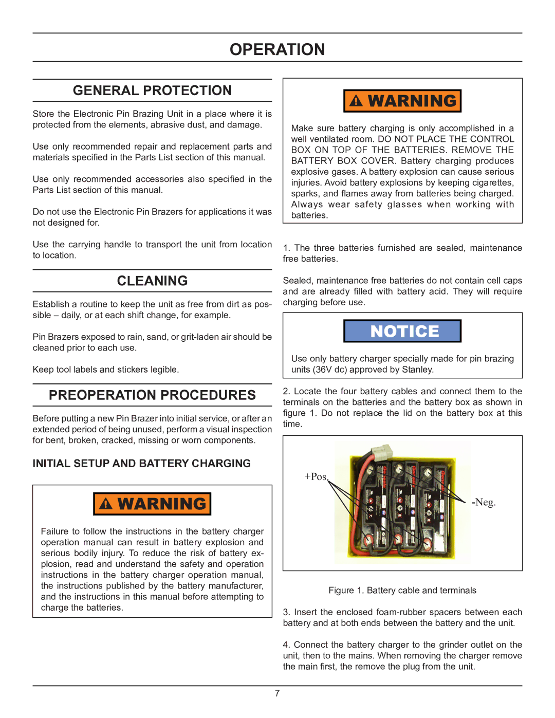 Stanley Black & Decker EP30 user manual Operation, Initial Setup and Battery Charging 