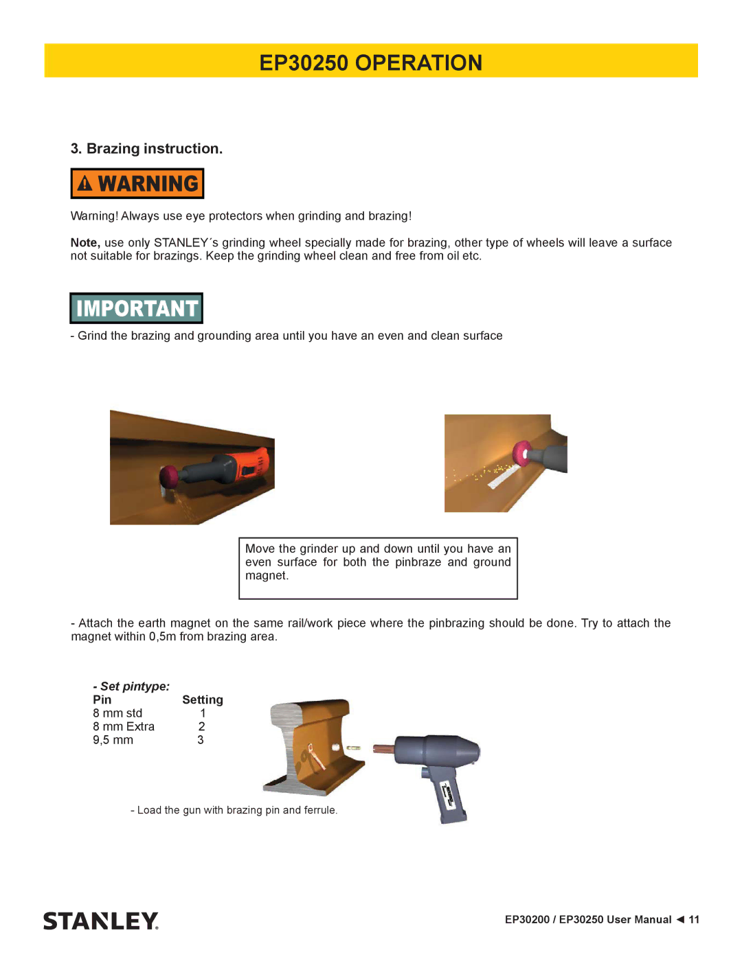 Stanley Black & Decker EP30250 user manual Brazing instruction 