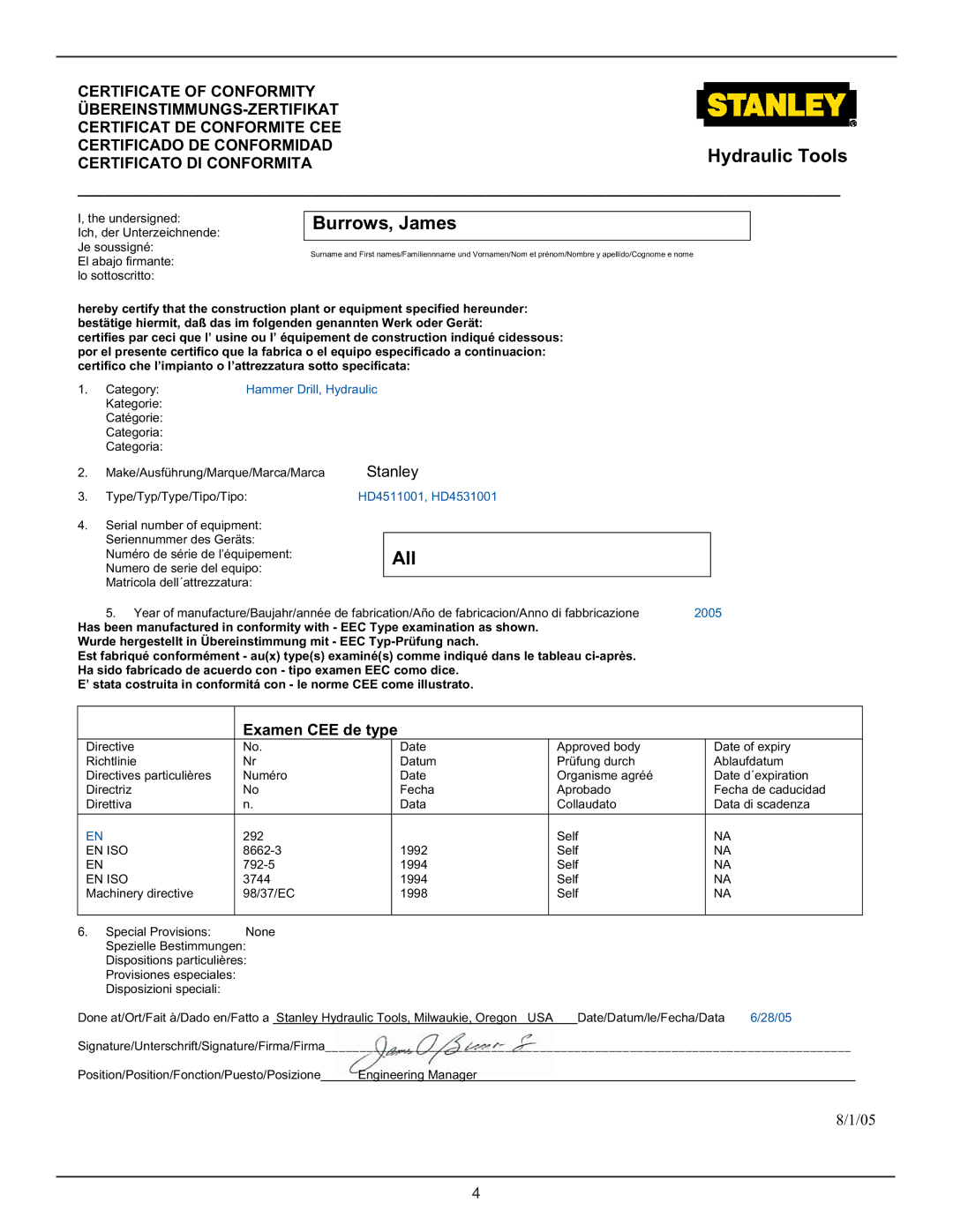 Stanley Black & Decker HD45 service manual Hydraulic Tools 