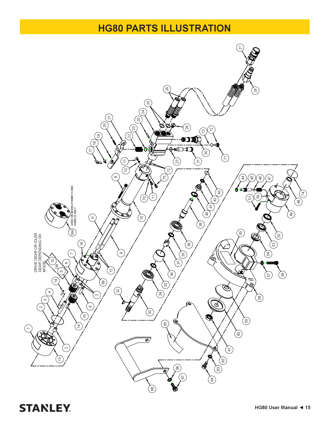 Stanley Black & Decker HG80 manual Illustration 