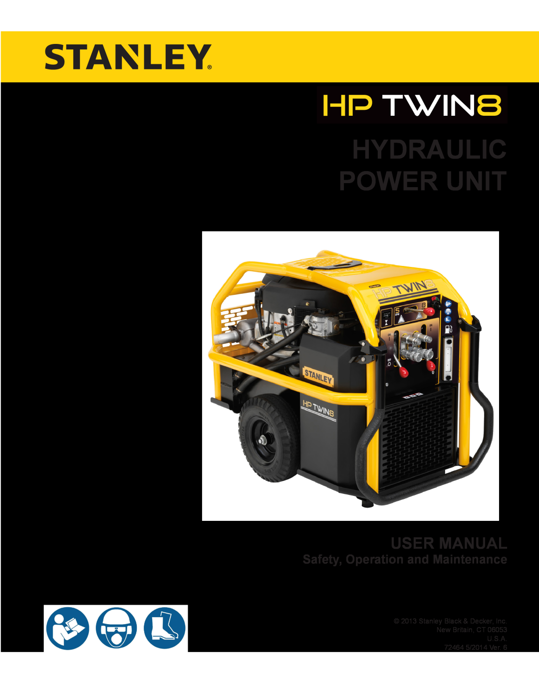 Stanley Black & Decker HP TWIN8 manual User Manual, Safety, Operation and Maintenance, Hydraulic Power Unit 