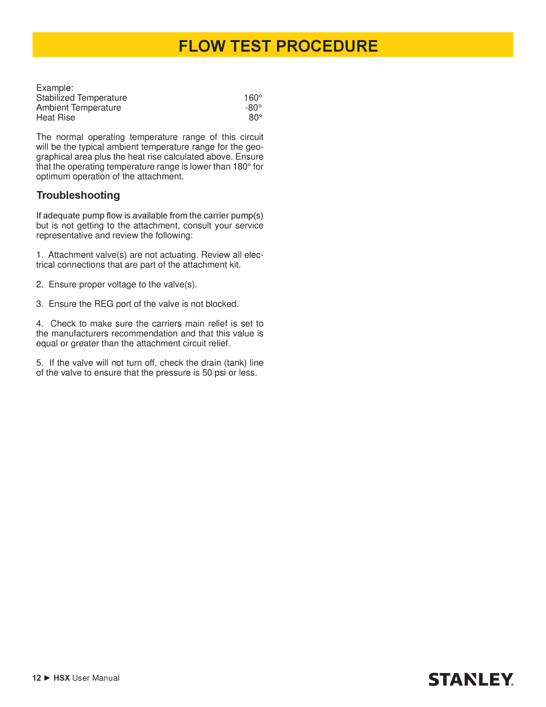 Stanley Black & Decker HSX SERIES user manual Troubleshooting 