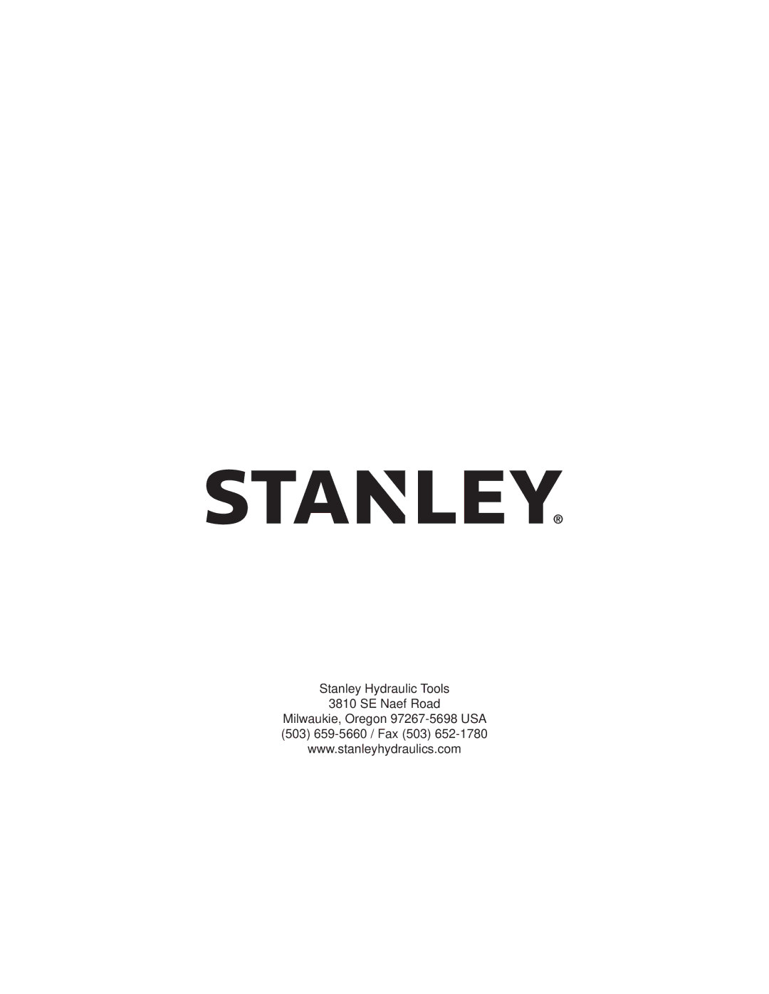 Stanley Black & Decker HSX SERIES user manual 