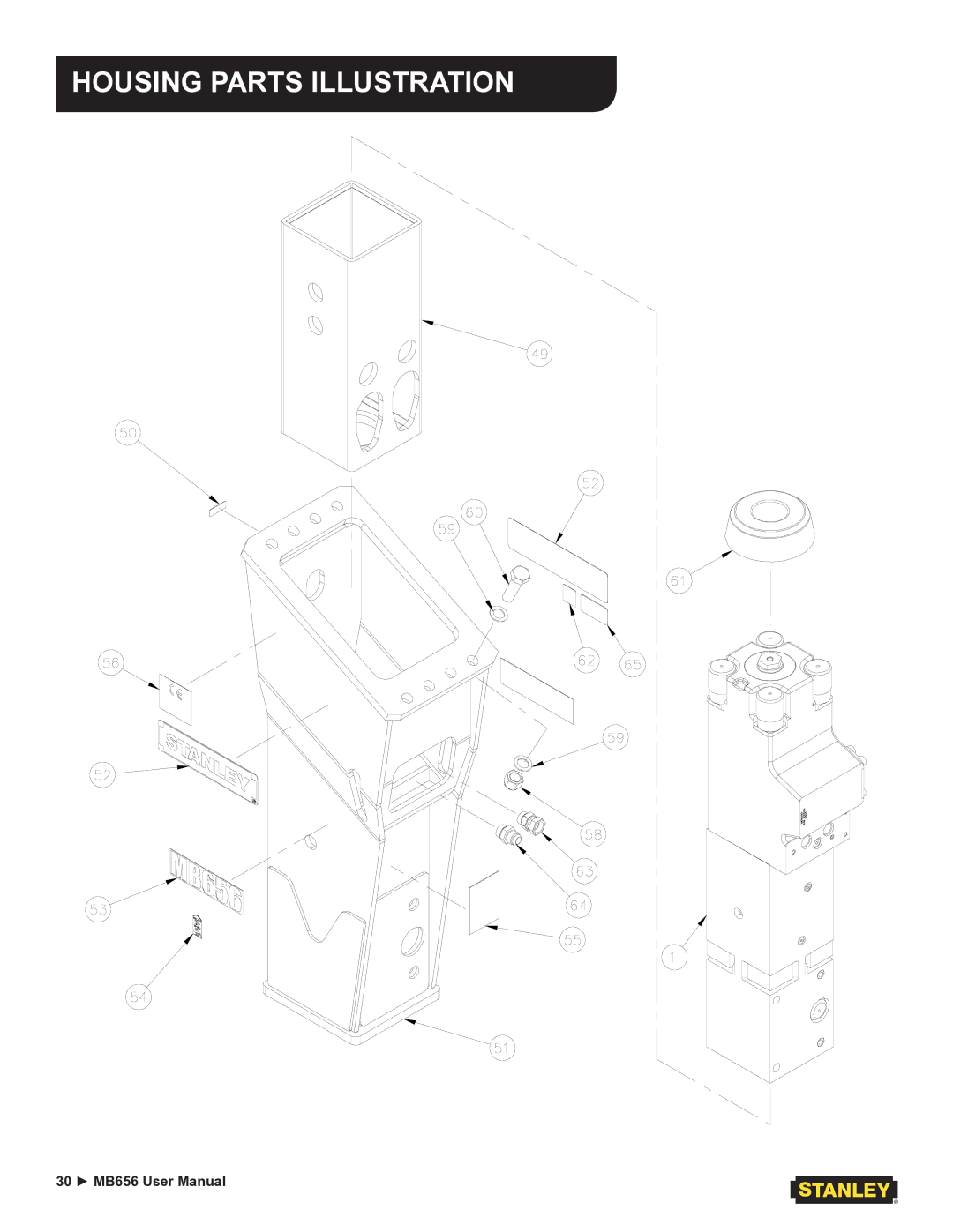 Stanley Black & Decker MB656 user manual Housing Parts Illustration 