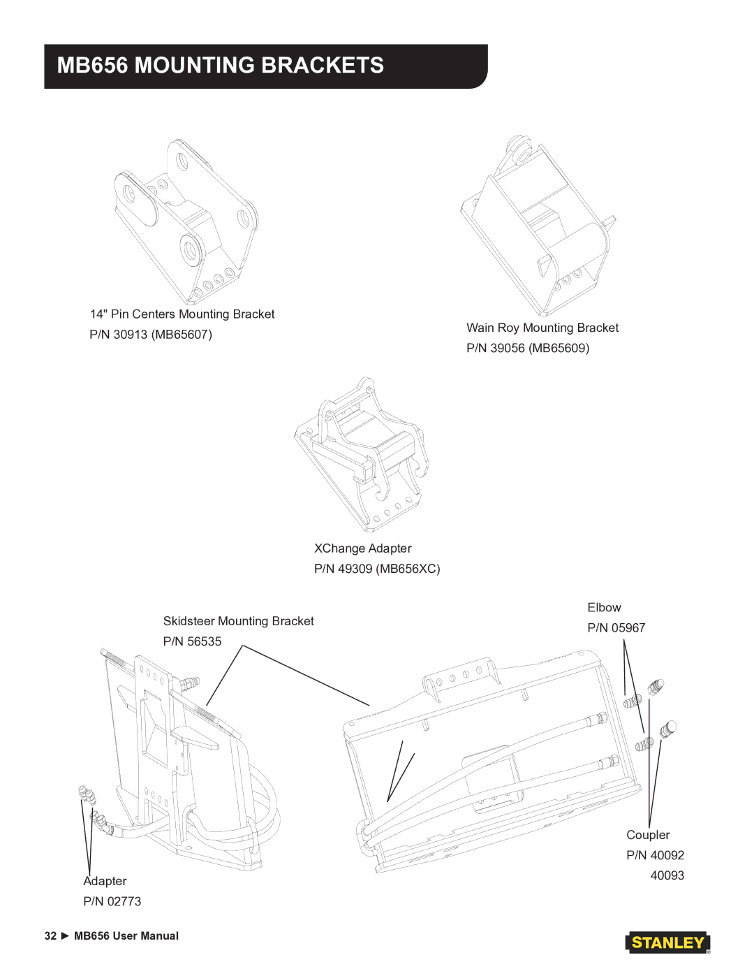 Stanley Black & Decker user manual MB656 Mounting Brackets 