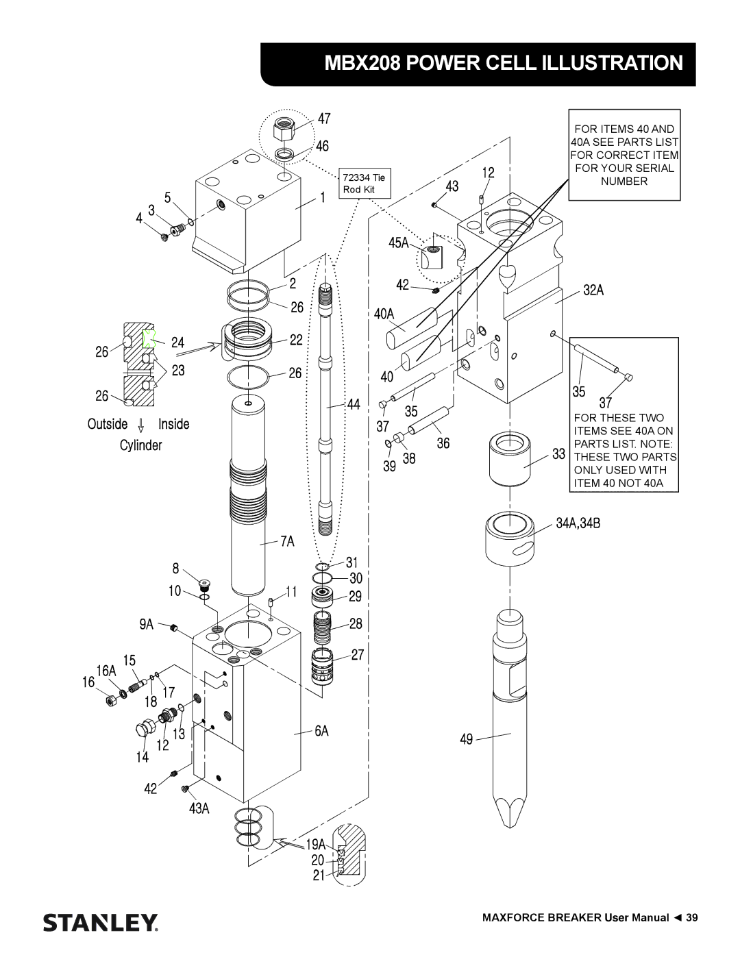 Stanley Black & Decker MBX138 thru MBX608 user manual MBX208 Power Cell Illustration 