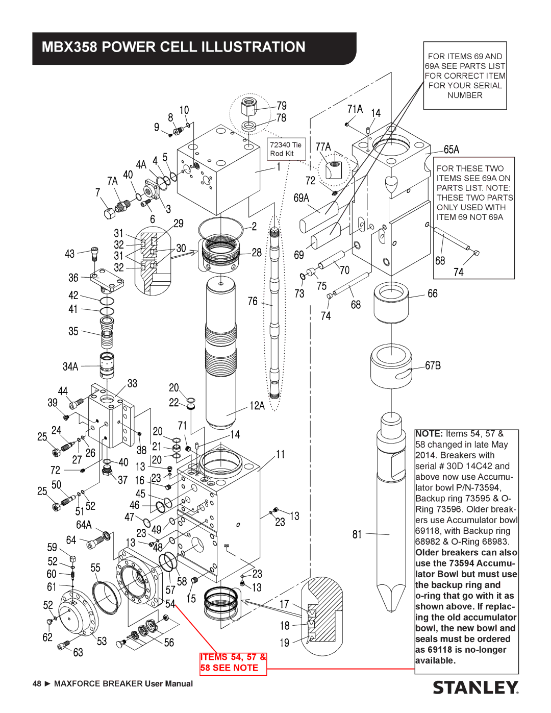 Stanley Black & Decker MBX138 thru MBX608 user manual MBX358 Power Cell Illustration 