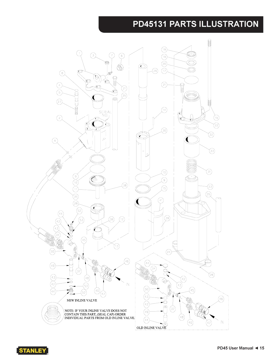 Stanley Black & Decker user manual PD45131 Parts Illustration 