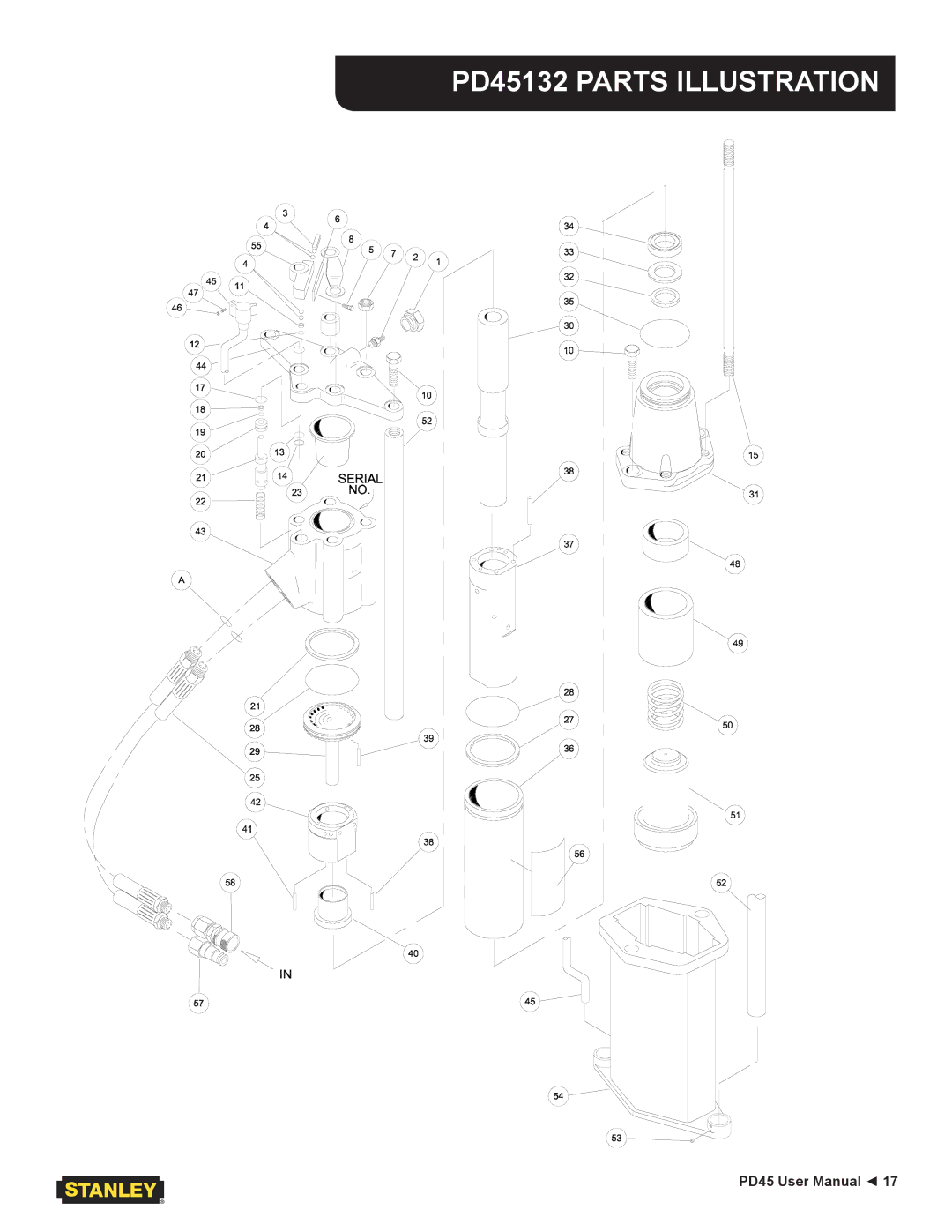 Stanley Black & Decker user manual PD45132 Parts Illustration 