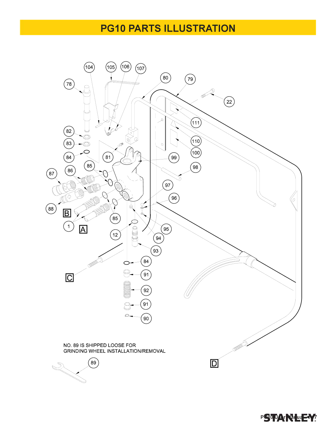 Stanley Black & Decker user manual PG10 Parts Illustration 