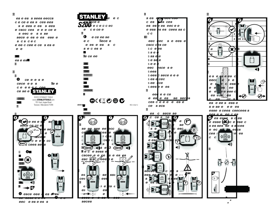 Stanley Black & Decker S200 manual Instrucciones DE Operación, Especificaciones, Garantía, Consejos DE Operación 