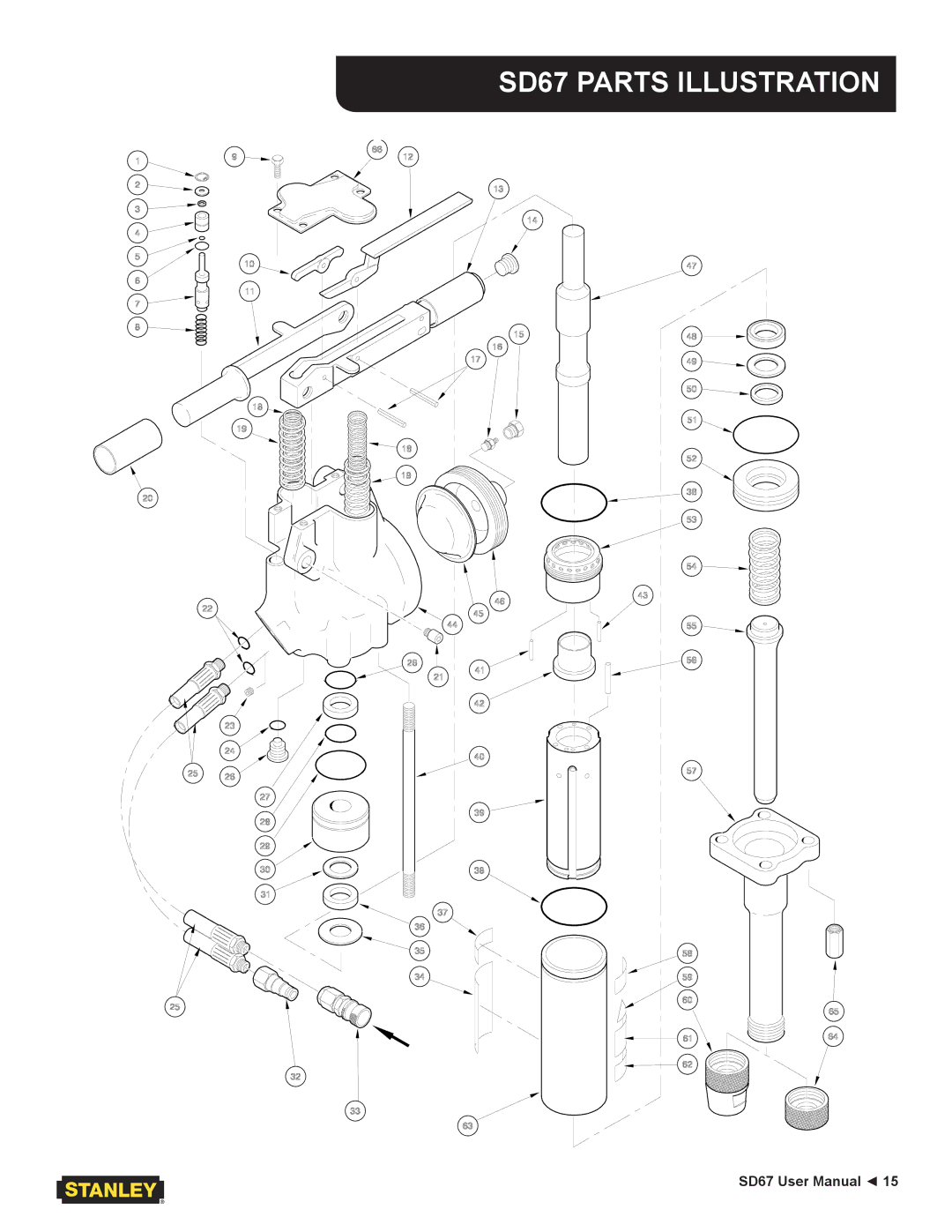 Stanley Black & Decker user manual SD67 Parts Illustration 