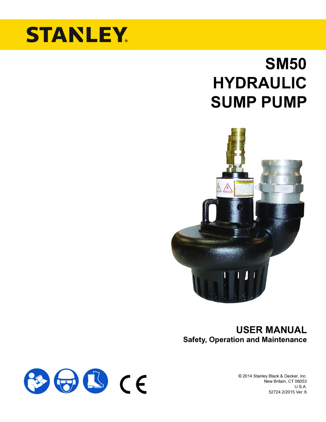 Stanley Black & Decker SM50 user manual Hydraulic Sump Pump 