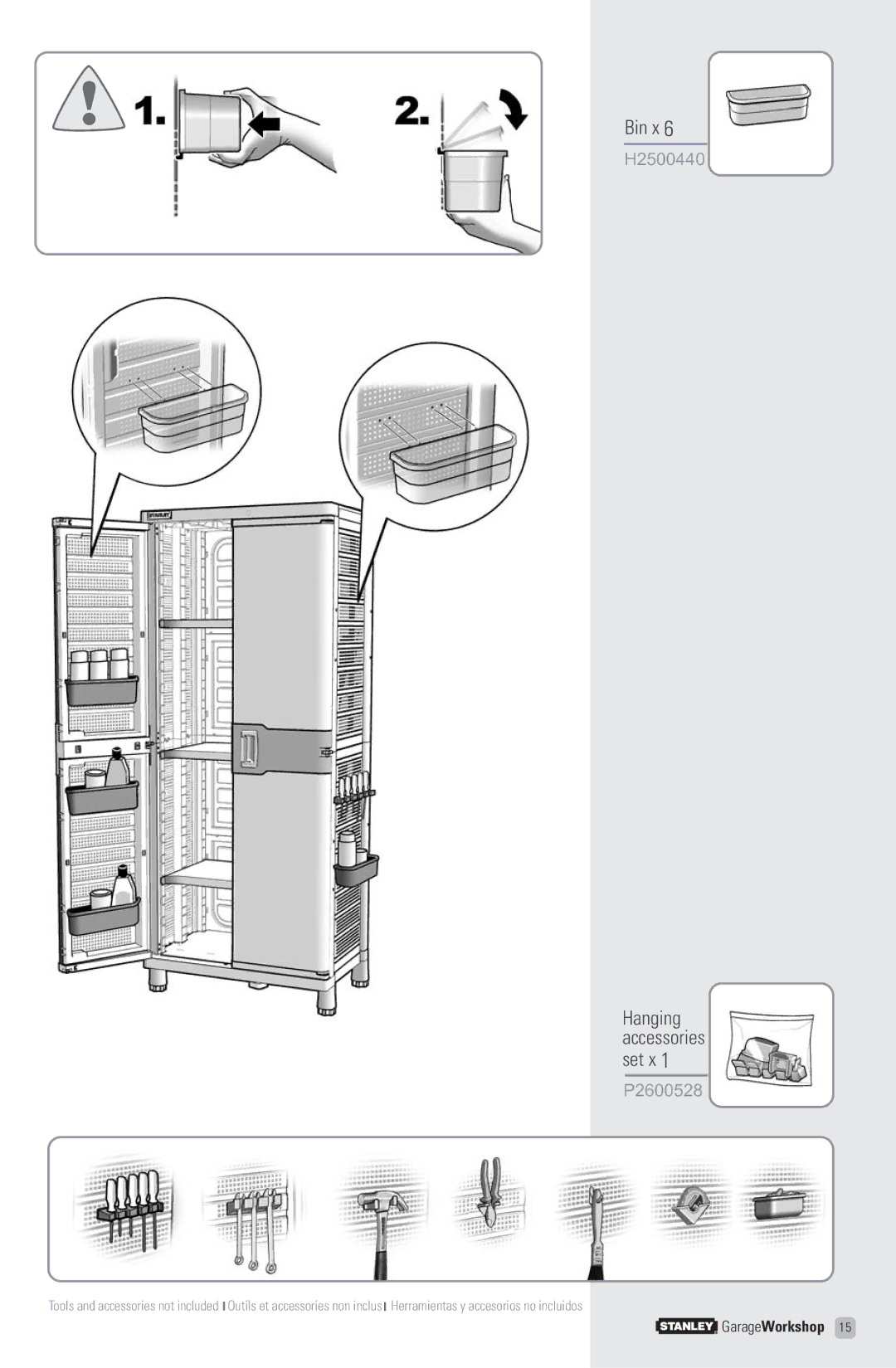 Stanley Black & Decker T3 manual Bin x, H2500440, P2600528 