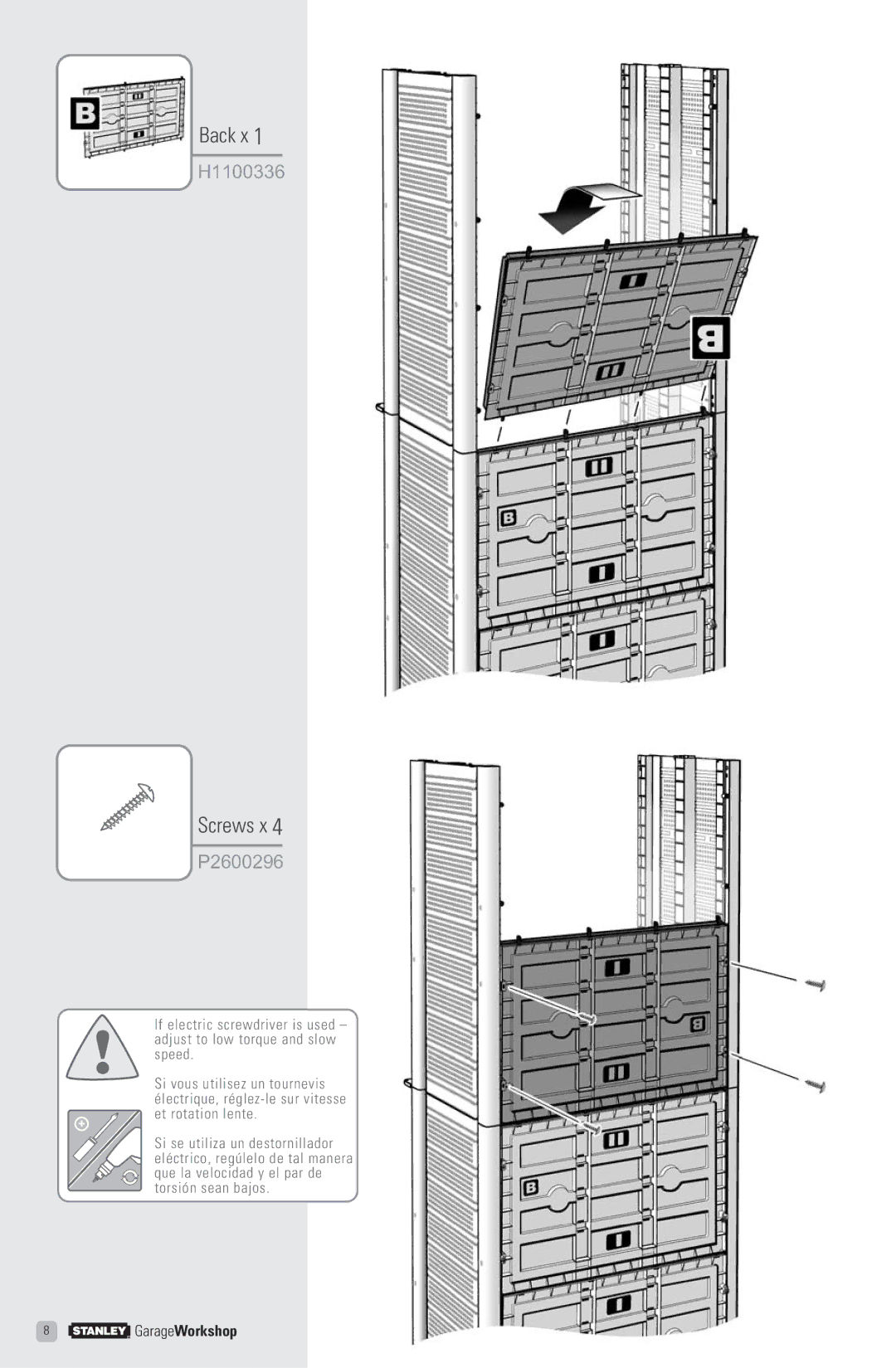 Stanley Black & Decker T3 manual Back x 