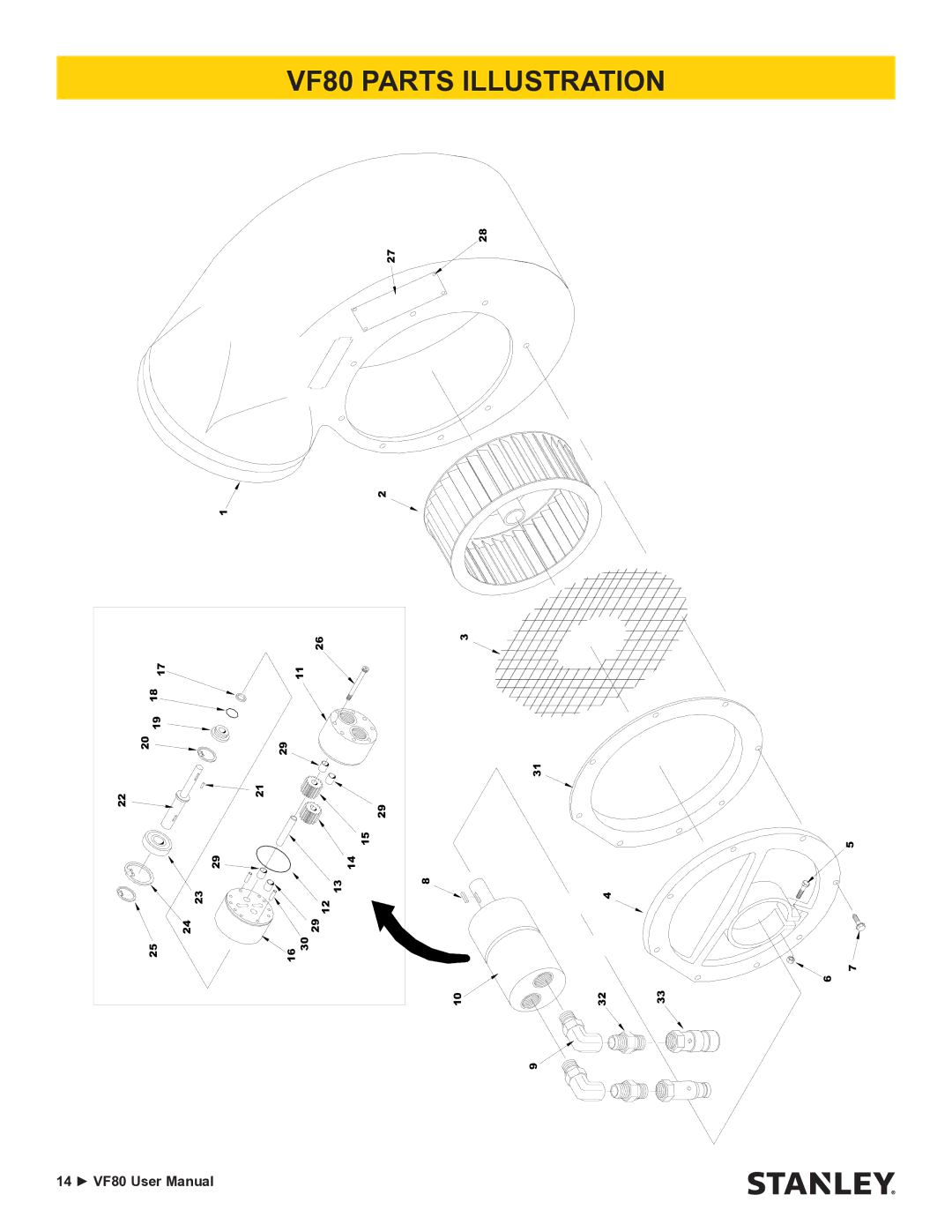 Stanley Black & Decker user manual VF80 Parts Illustration 