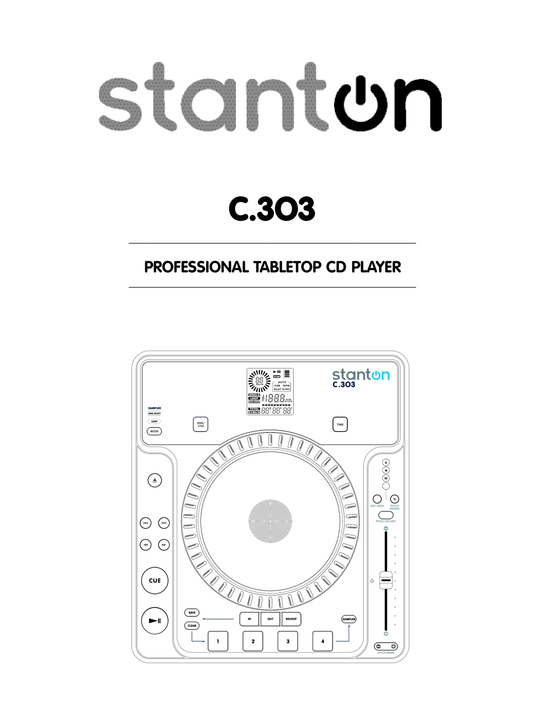 Stanton C.303 manual C.3O3, Professional Tabletop Cd Player 