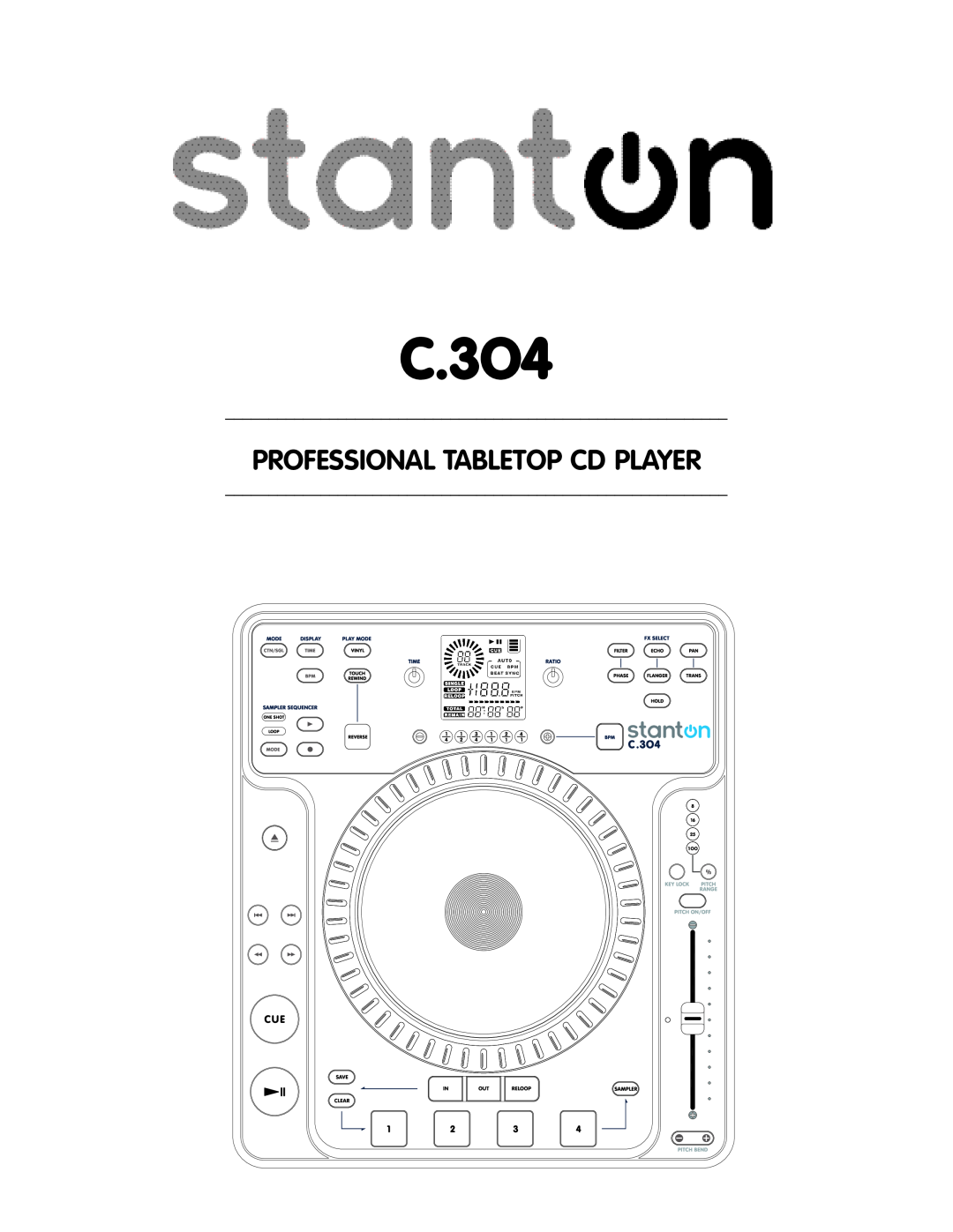 Stanton C.304 manual C.3O4, Professional Tabletop Cd Player 