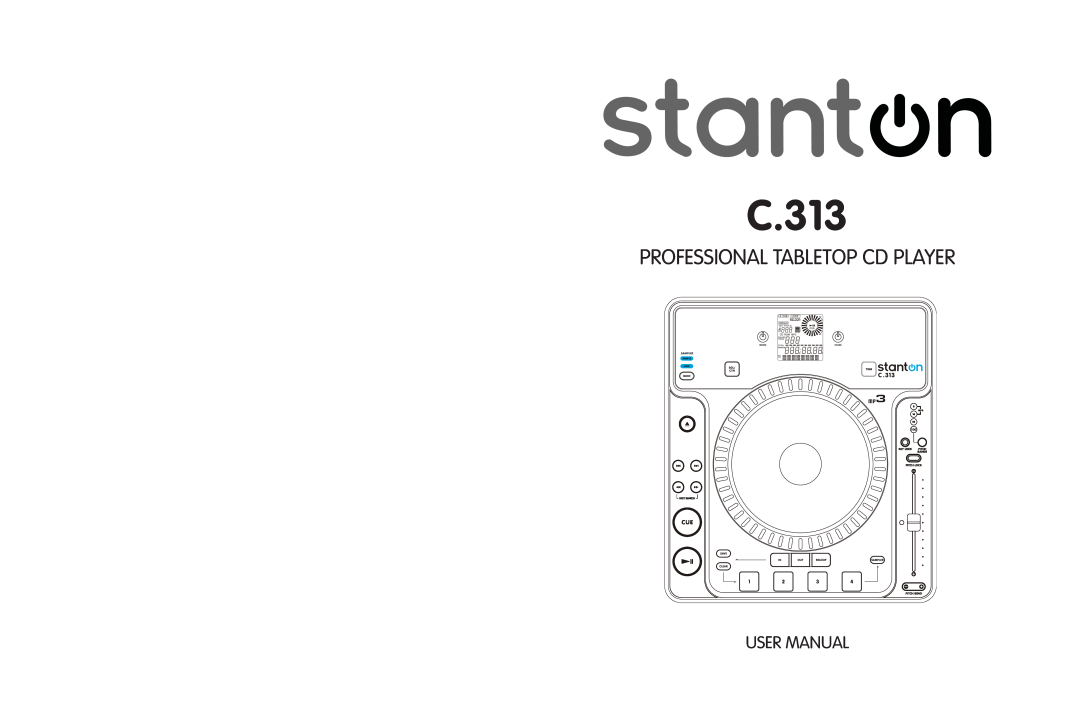 Stanton C.313 user manual Professional Tabletop Cd Player 