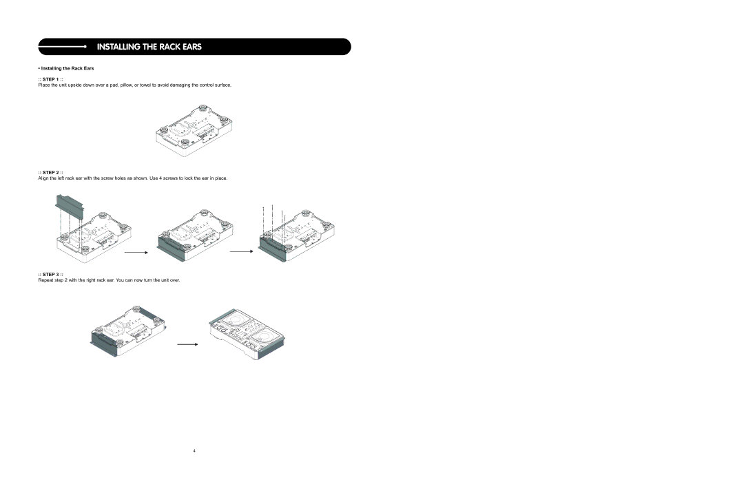 Stanton CM.203 user manual Installing the Rack Ears Step 